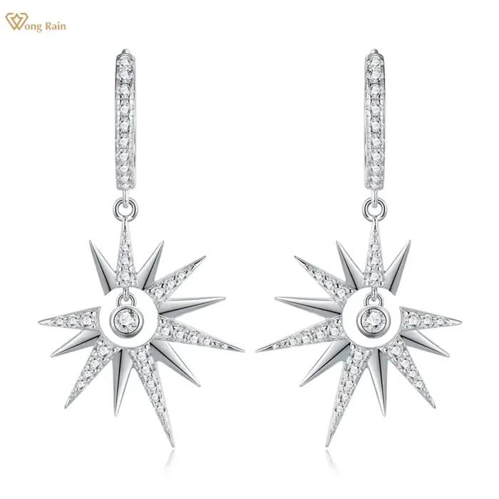 Wong Rain – boucles d'oreilles scintillantes en argent Sterling 925