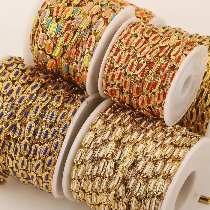 Chaînes ovales en émail en acier inoxydable pour bricolage de bijoux personnels et cadeaux pour femmes occasions spéciales