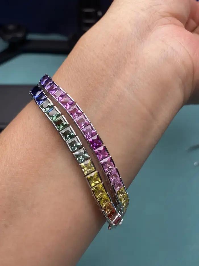 Pirmiana – Bracelet arc-en-ciel en argent S925