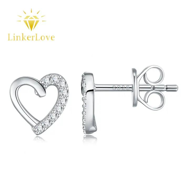 Boucles d'oreilles LinkerLove en forme de cœur pour femmes