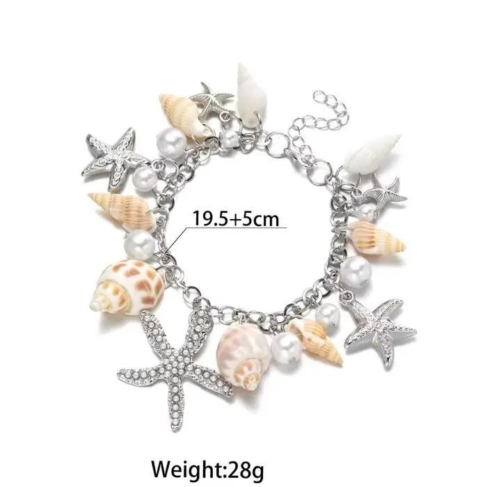 Bracelet de perles de coquillage bohème réglable