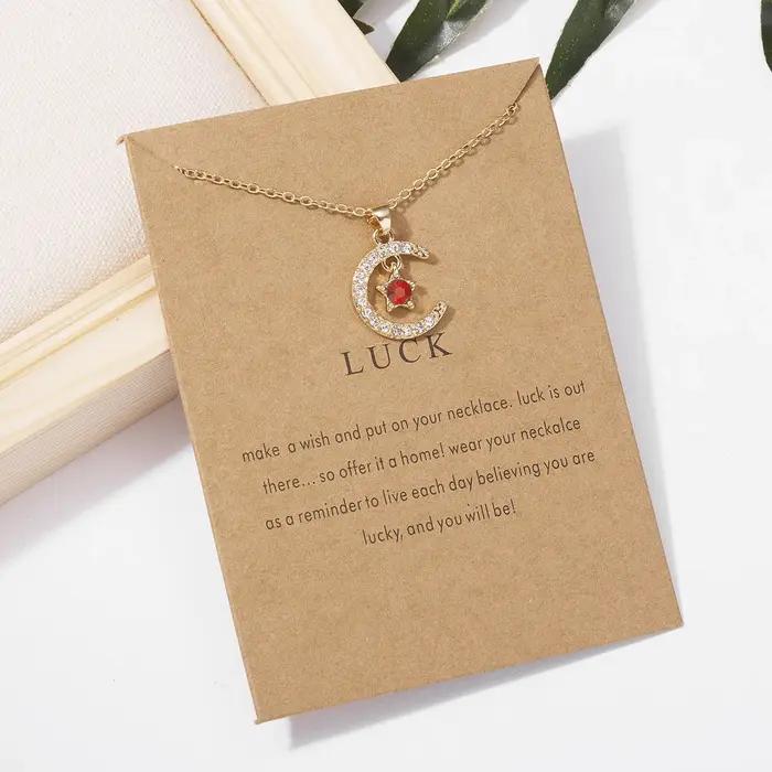 Collier lune étoile en cristal pour anniversaire et célébrations familiales bijou classique à offrir pour homme ou femme occasions spéciales