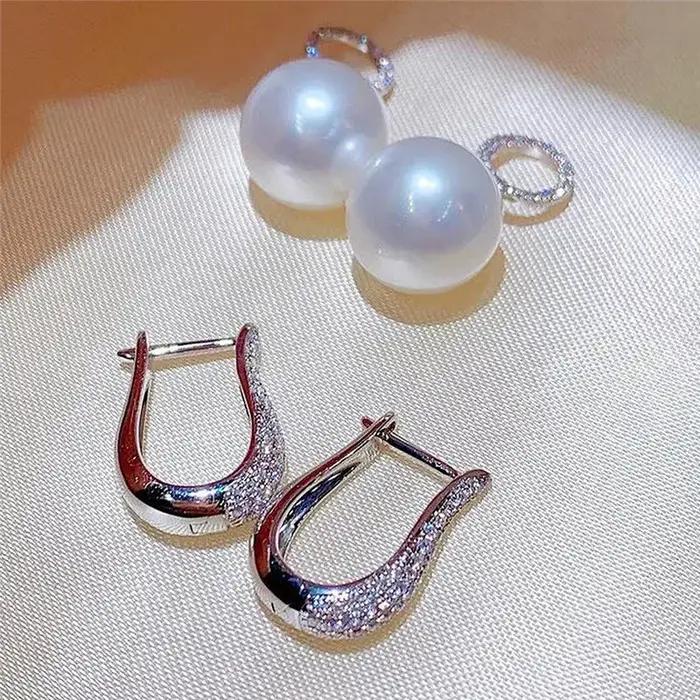 Boucles d'oreilles pendantes en zircone cubique scintillante élégantes et modernes pour femmes occasions spéciales