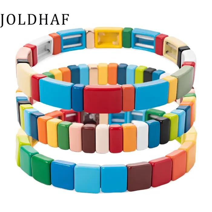 Bracelet en émail de perles colorées pour femmes