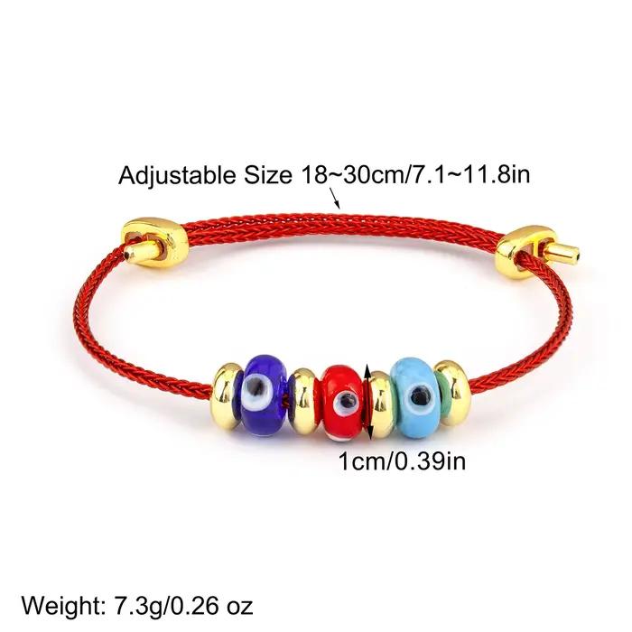 Nidin-Bracelet Corde Mauvais Œil Turc pour Femme, Style Simple, Mode Mignonne, Bijoux Réglables, Cadeaux de ixd'Anniversaire, Nouvelle Arrivée