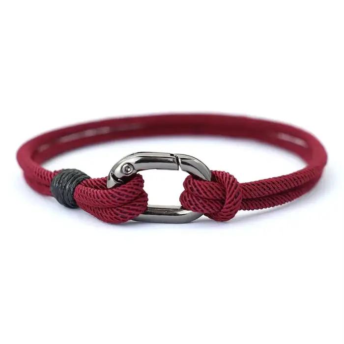 Noter Bracelet à fil fin pour hommes fait à la main tressé chaîne charme Braslet en plein air survie