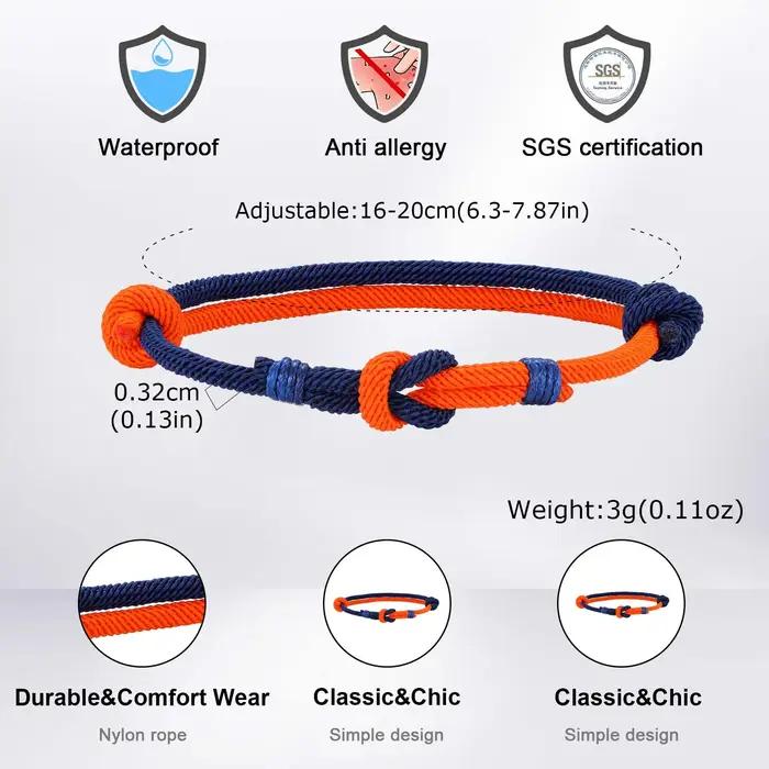 Bracelet en corde à nœud éternel bleu rouge pour hommes cadeau mariage anniversaire quotidien club occasion spéciale