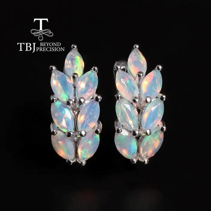 Boucles d'oreilles en pierre précieuse rare avec opale naturelle pour femme