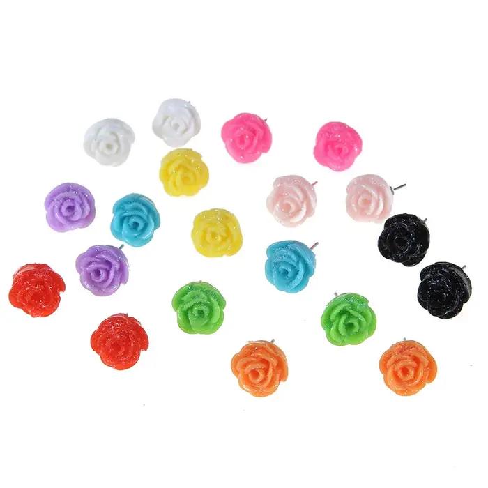 Boucles d'Oreilles Multicolores en Acrylique avec Motifs Floraux pour Femmes et Filles Occasions Spéciales Tendances Romantiques