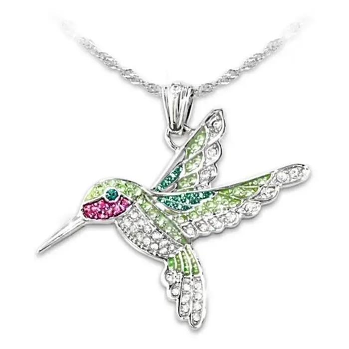 Collier pendentif en forme de colibri Animal pour femmes