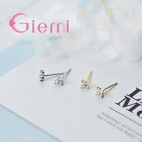 Boucles d'oreilles trèfle en argent Sterling 100% véritable