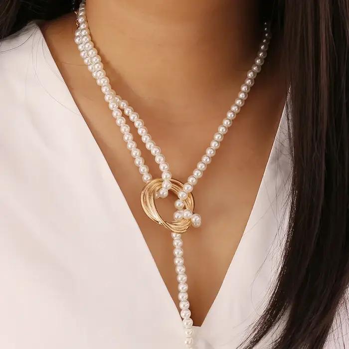 Collier pendentif en perles Vintage pour femmes