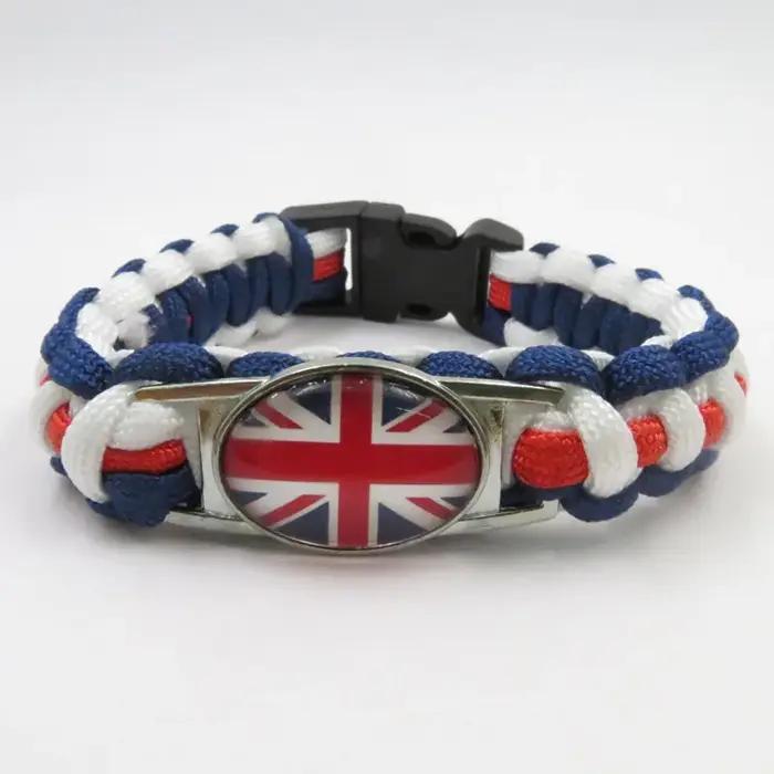 Personnalisez les bracelets de drapeau britannique à breloques du royaume-uni pour les cadeaux des femmes et des hommes