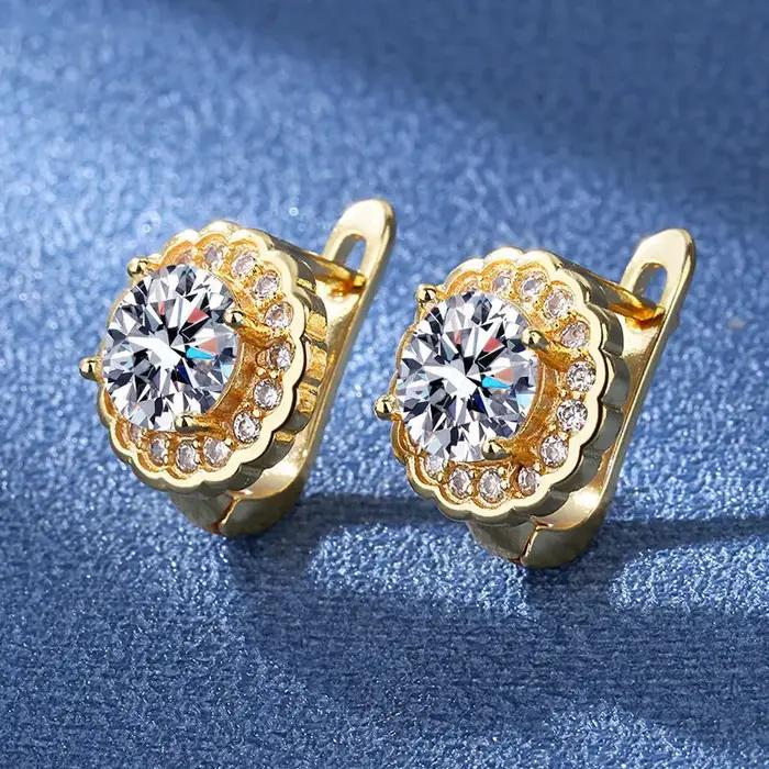 Boucles d'oreilles en argent Sterling 925 et zircone