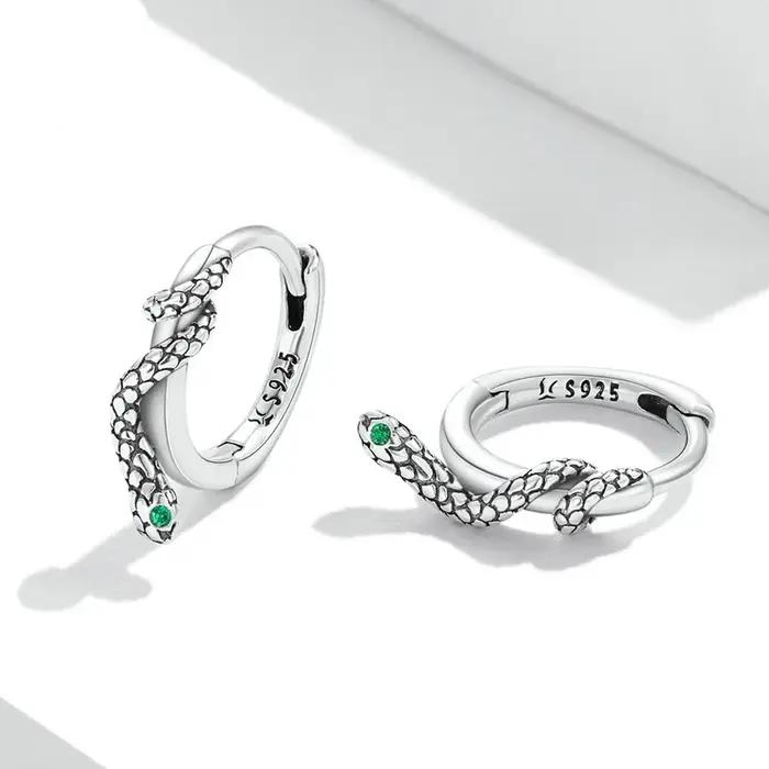 REETI – boucles d'oreilles serpent en argent Sterling 925