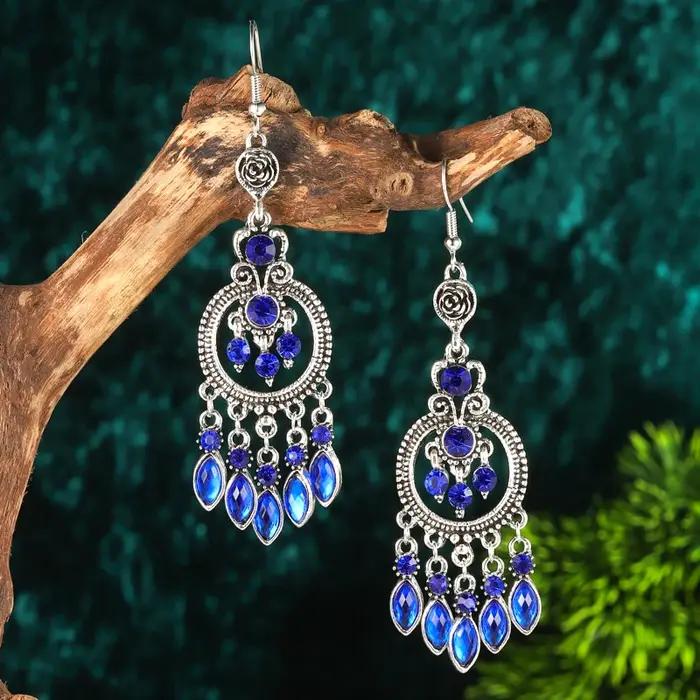 Boucles d'Oreilles Goutte d'Eau Bleu Royal
