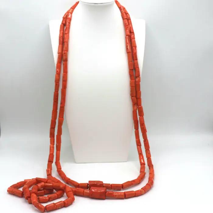 Ensemble de perles de corail africaines de luxe pour mariée, pour cérémonie traditionnelle, bijoux