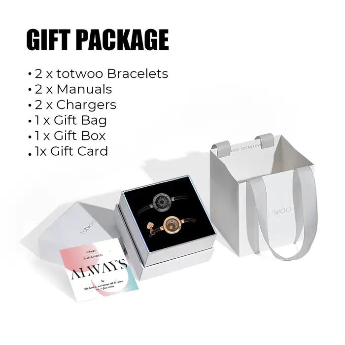 Bracelets lumineux et vibrants à distance Totwoo pour couples, cadeaux pour relations à distance, bracelet intelligent Soleil et Lune pour l'amour