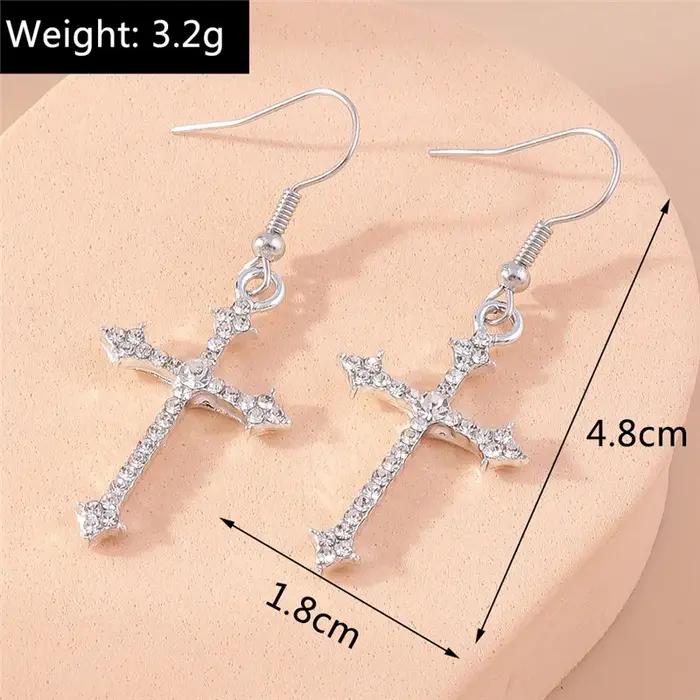 Boucles d'oreilles croisées en cristal de Zircon éblouissantes pour femmes romantique classique vintage gothique punk hip hop occasions spéciales
