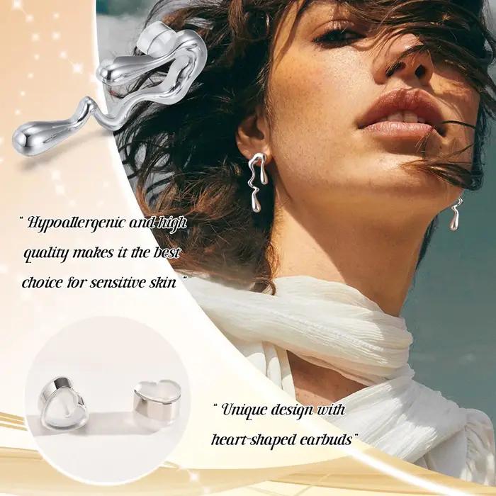 Boucles d'oreilles de déclaration en forme de goutte d'eau irrégulière pour femmes
