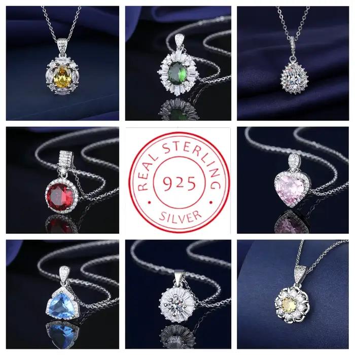 Collier en argent Sterling 925 pour femmes, pendentif rond scintillant pavé CZ, bijoux d'anniversaire à la mode, nouvelle collection