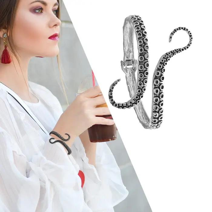 Bracelet à manchette ouverte Pieuvre simple pour hommes et femmes