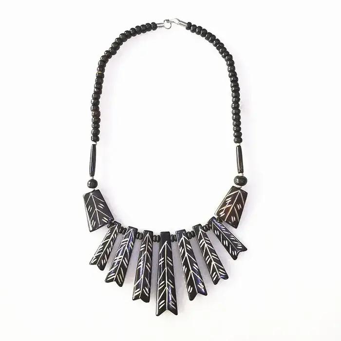 Collier Tribal tibétain fait à la main, Totem sculpté en os de bœuf, TNL366