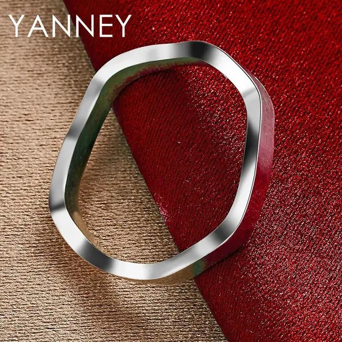Bague vague simple en argent regardé 925 pour femme