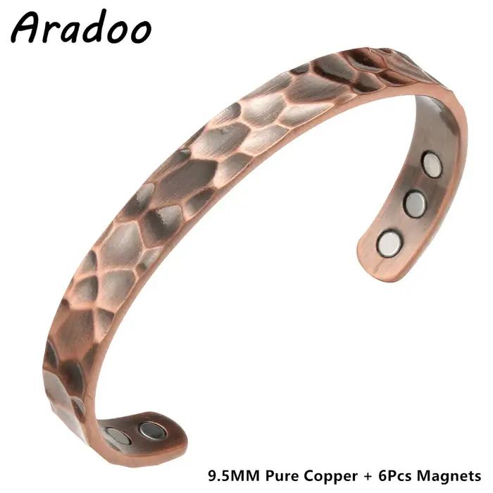ARADOO – Bracelet magnétique en cuivre pur martelé