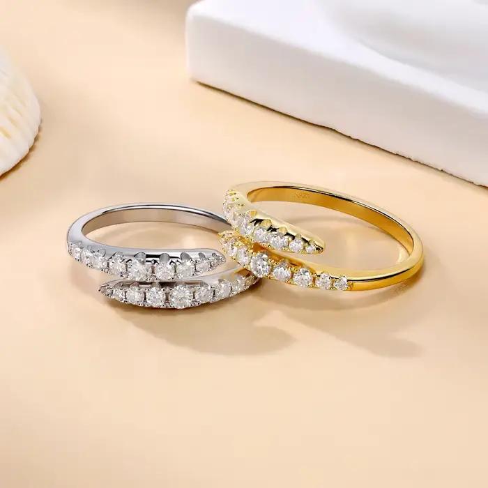 M-JAJA Moissanite serpent bague pour femmes alliance S925 en argent Sterling diamant bagues de fiançailles plaqué or 18K bijoux fins