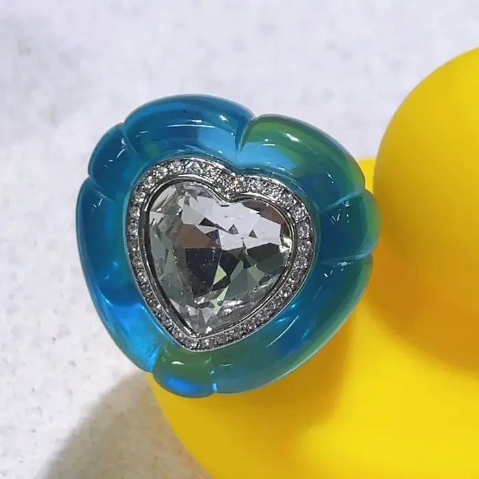 Bague en argent sterling 925 sertie de pierres précieuses agate abricot ambre argent beige bleu bleu marine bronzage brun brun foncé corail cannelle champagne clair pour femmes occasions spéciales