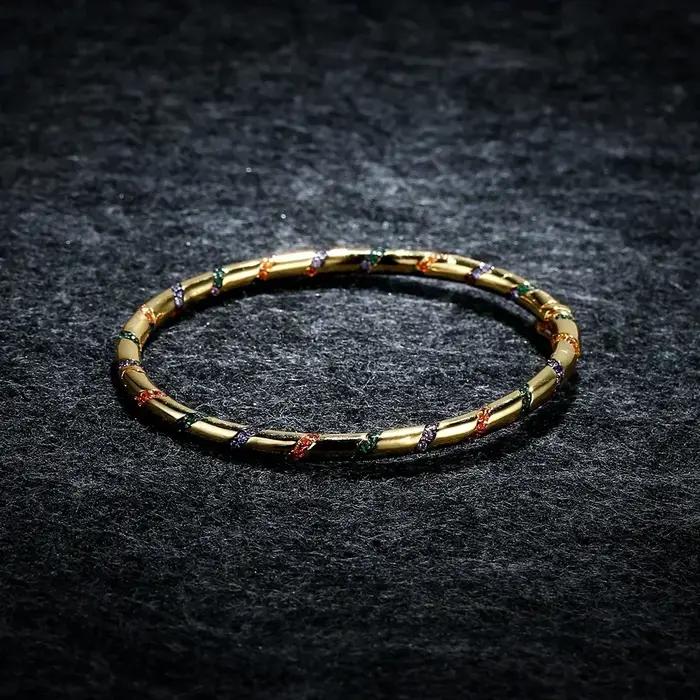LI KI – Bracelet tribal coloré en argent 925 de haute qualité