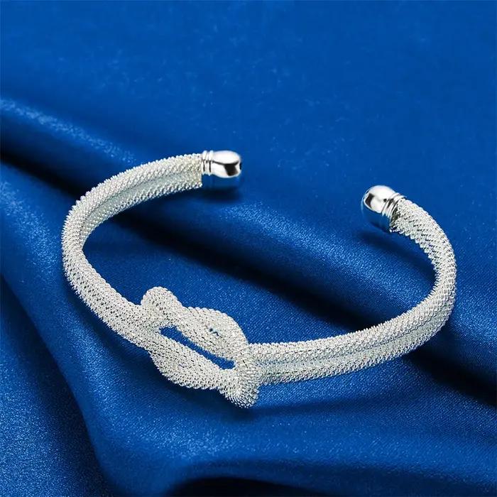 Bracelet en argent sterling 925 ajustable pour femmes styles modernes occasions d'engagement fêtes mariages
