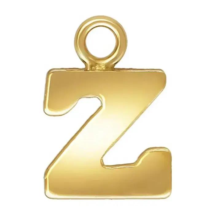 Breloque lettre bloc rempli d'or 14K