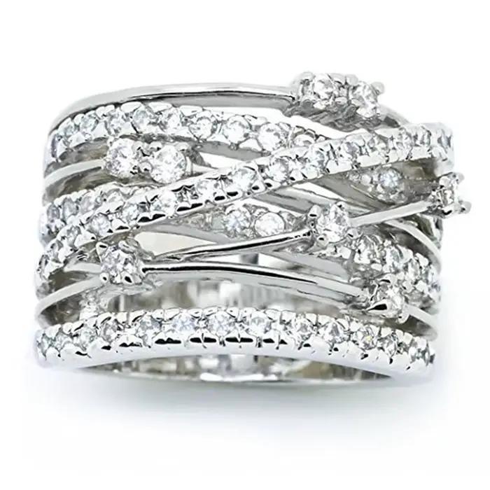 Bague en argent Sterling 925 incrustée de Zircon AAAAA entrelacé pour femme, bijoux de charme, cadea