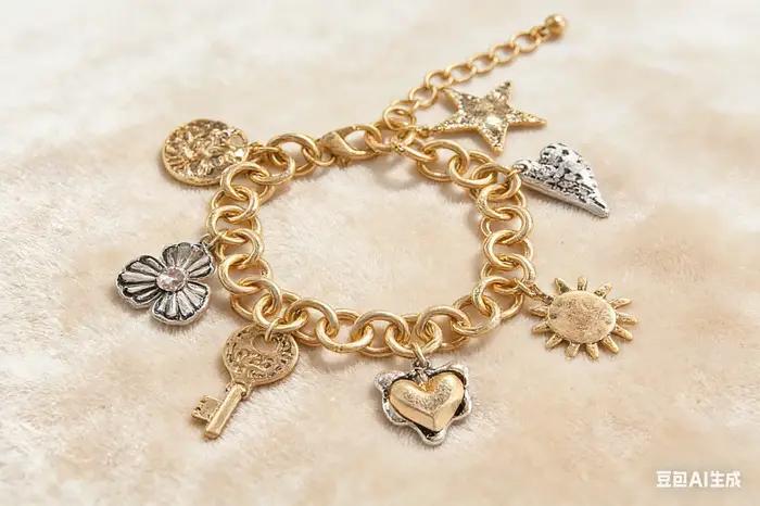 Bracelet fantaisie bohème à breloques mélangées pour femme