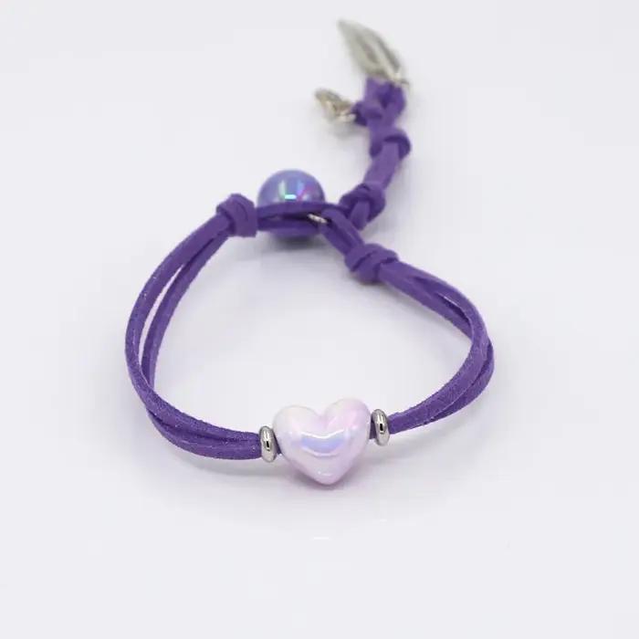 Bracelet à breloques en forme de cœur pour femmes
