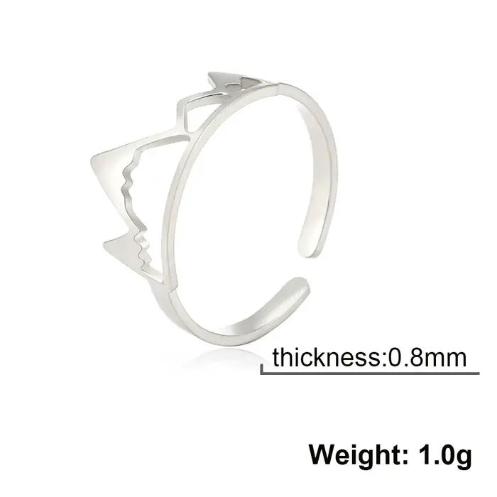 Skyrim – bague de montagne de neige pour femme, en acier inoxydable, couleur or, anneau ouvert, mode