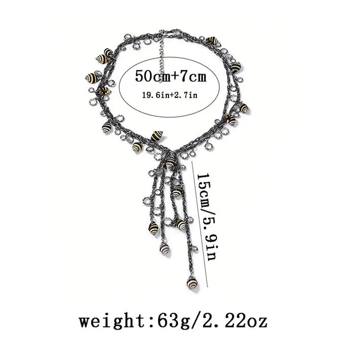 Nouveaux Colliers ZAA Style Bohème Tendance Estivale avec Chaînes Métalliques et Breloques Coquillages pour Femmes