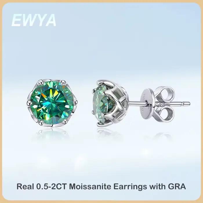 MooYA-Boucles d'Oreilles en Moissanite pour Femme et Fille