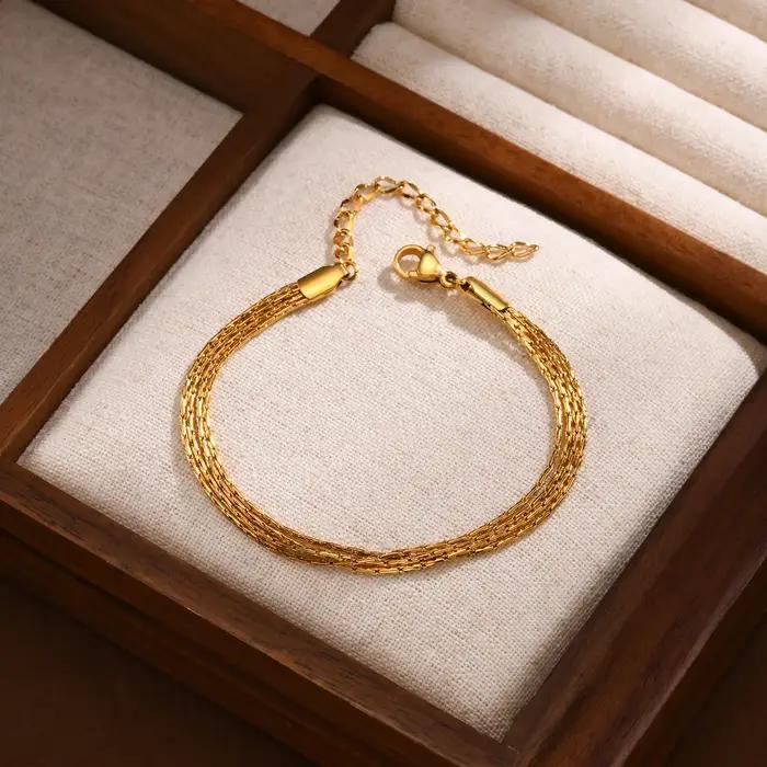 Bracelet empilable en acier inoxydable pour femmes et filles