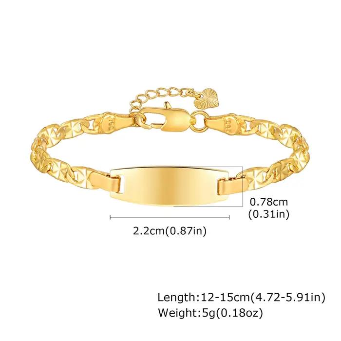 Bracelet Personnalisé en Acier Inoxydable pour Bébé, Bijoux avec Nom Gravé et ID, Réglable, Cadeau d