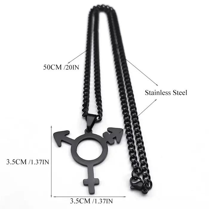 Collier pendentif triangle en acier inoxydable pour hommes et femmes