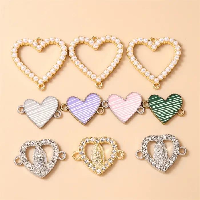 Charms coeurs romantiques en métal pour bijoux bracelets colliers accessoires artisanat fait main occasions spéciales femmes amoureux enfants