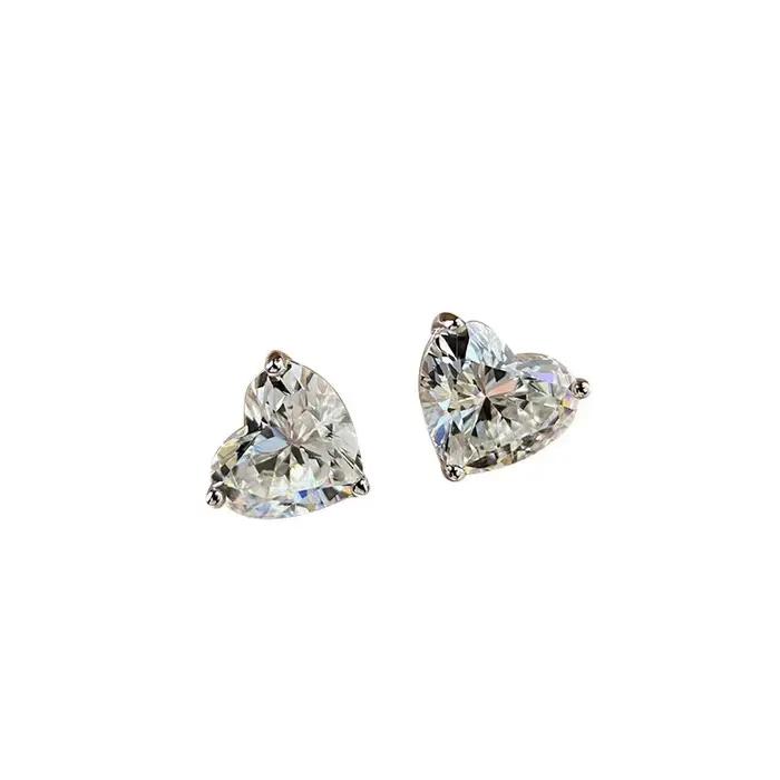 Boucles d'oreilles en forme de cœur en argent Sterling 925 pour femmes