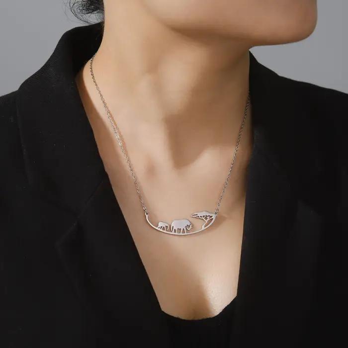 Unift JOAfrica-Collier en Acier Inoxydable pour Femme