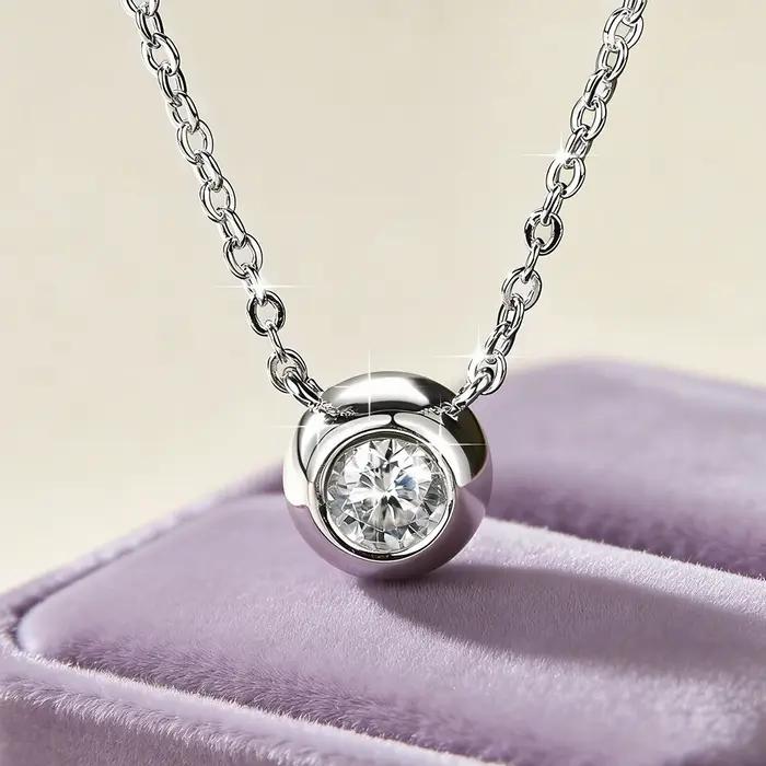 IOGOU – collier avec pendentif solitaire en or 14 carats