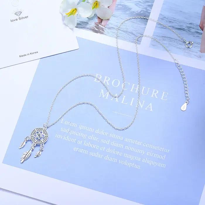 Collier attrape-rêves en argent Sterling S925 pour femmes