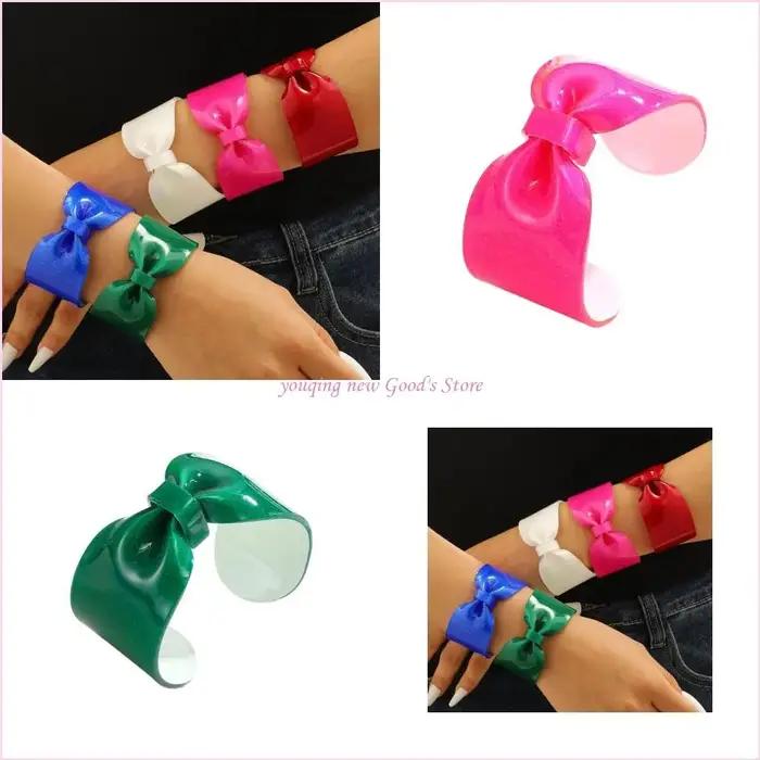57QA – bracelet élégant surdimensionné en résine avec nœud papillon