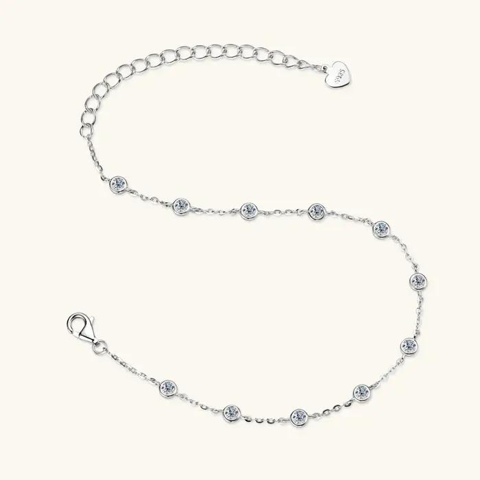 Bracelet en argent sterling serti de moissanite pour femmes occasions spéciales engagement romantique élégant à offrir